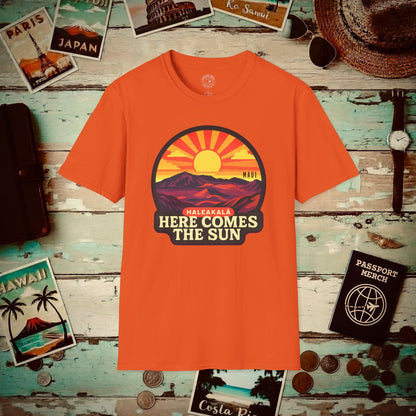 Here Comes the Sun, Haleakala, Maui, Hawaii T-Shirt Orange / S