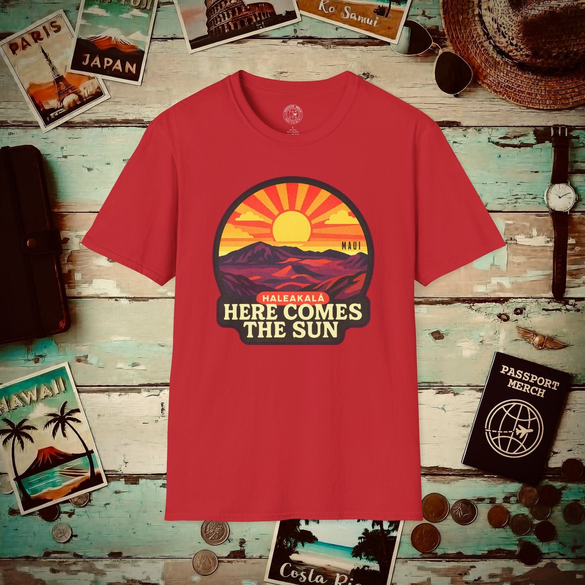 Here Comes the Sun, Haleakala, Maui, Hawaii T-Shirt Red / S