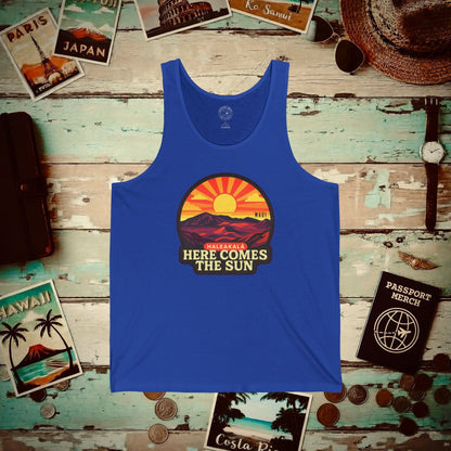 Here Comes the Sun, Haleakala, Maui, Hawaii Tank Top True Royal / XS
