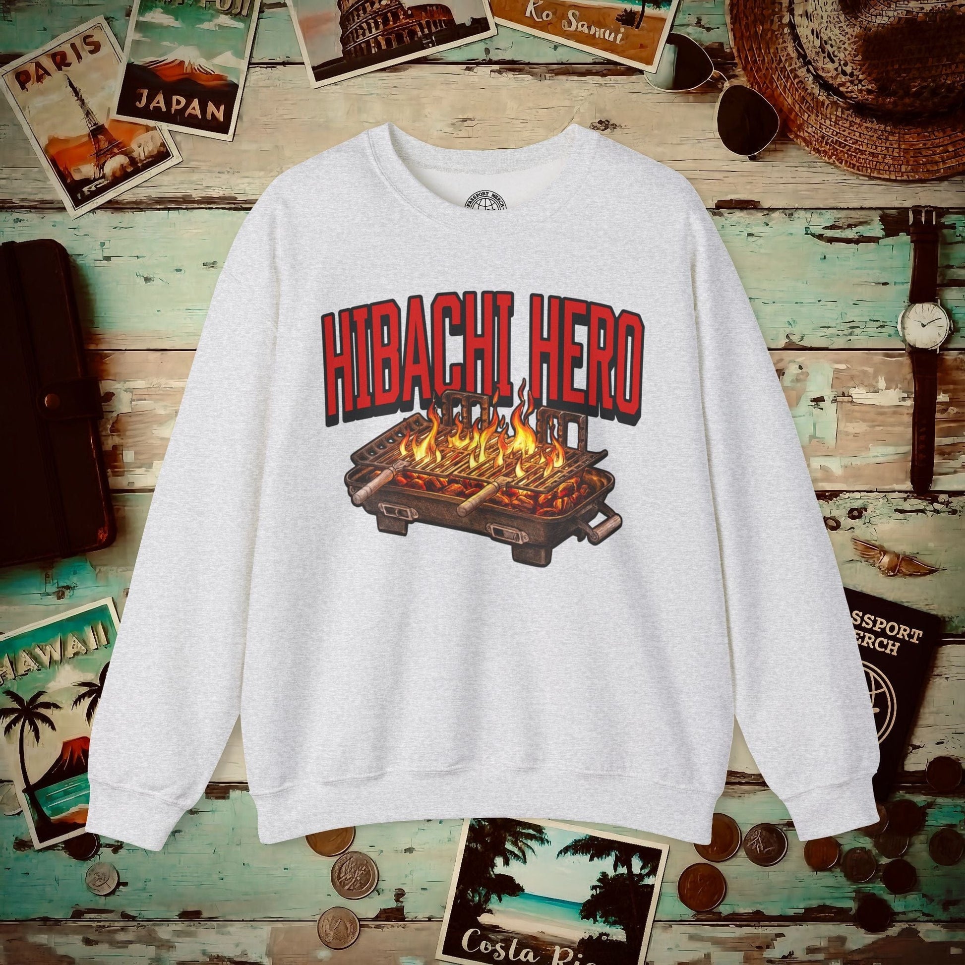 Hibachi Hero, Hawaii Crewneck S / Ash