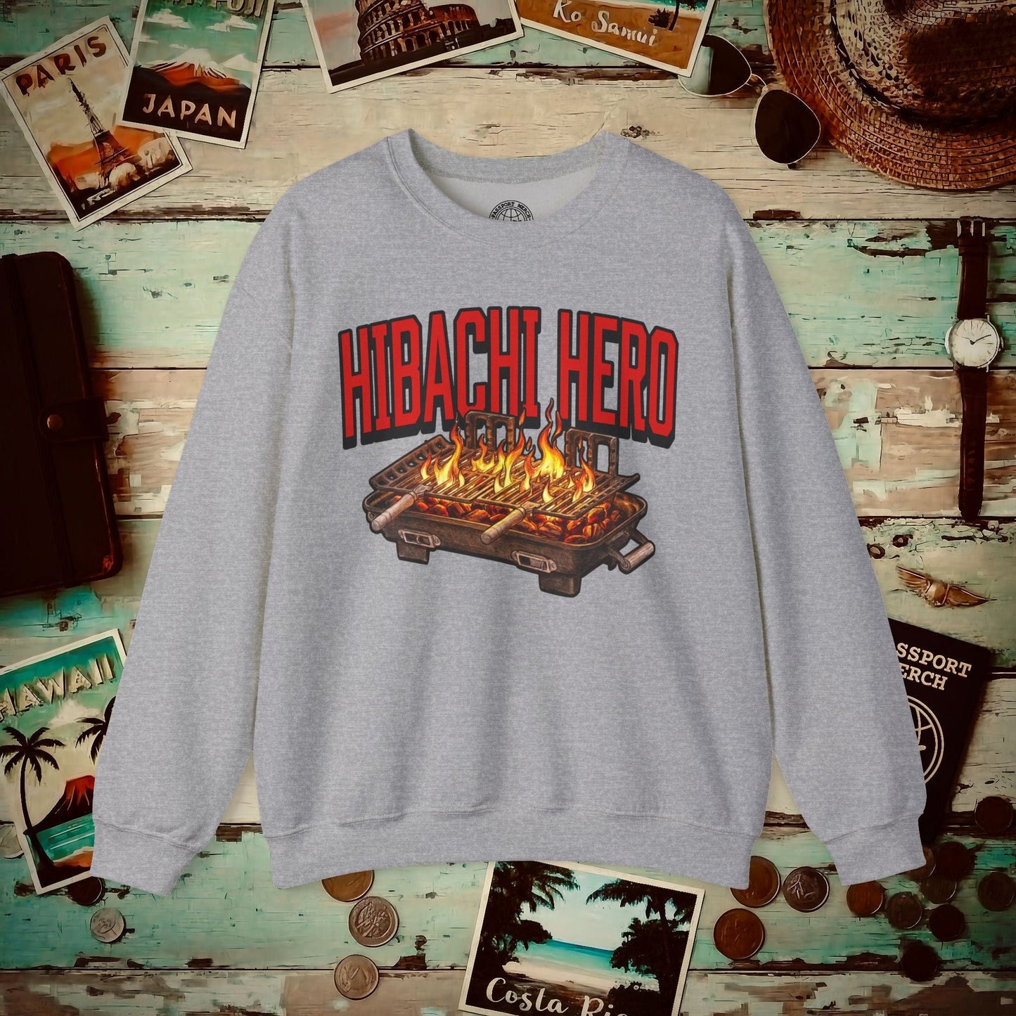 Hibachi Hero, Hawaii Crewneck S / Sport Grey