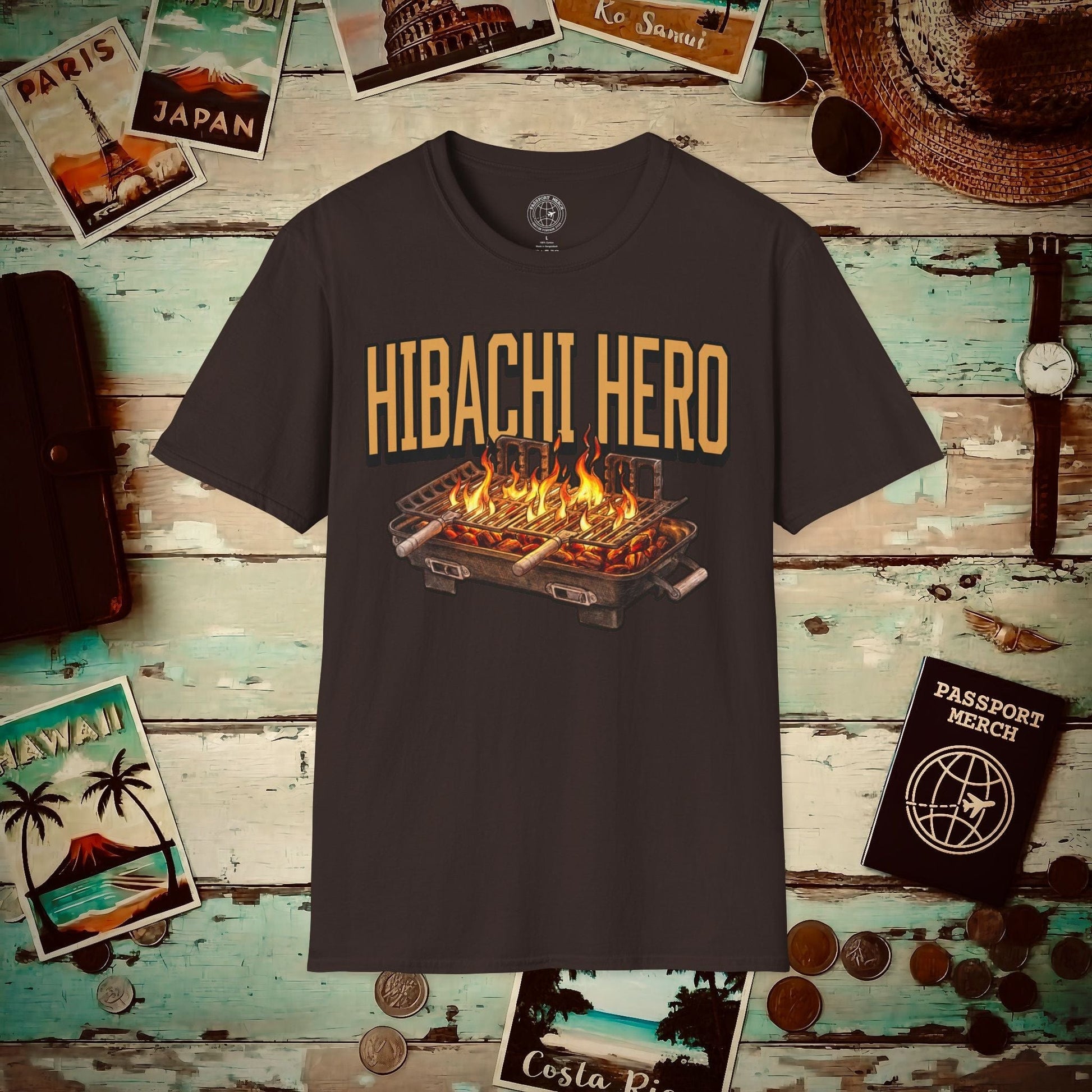 Hibachi Hero, Hawaii T-Shirt Dark Chocolate / S