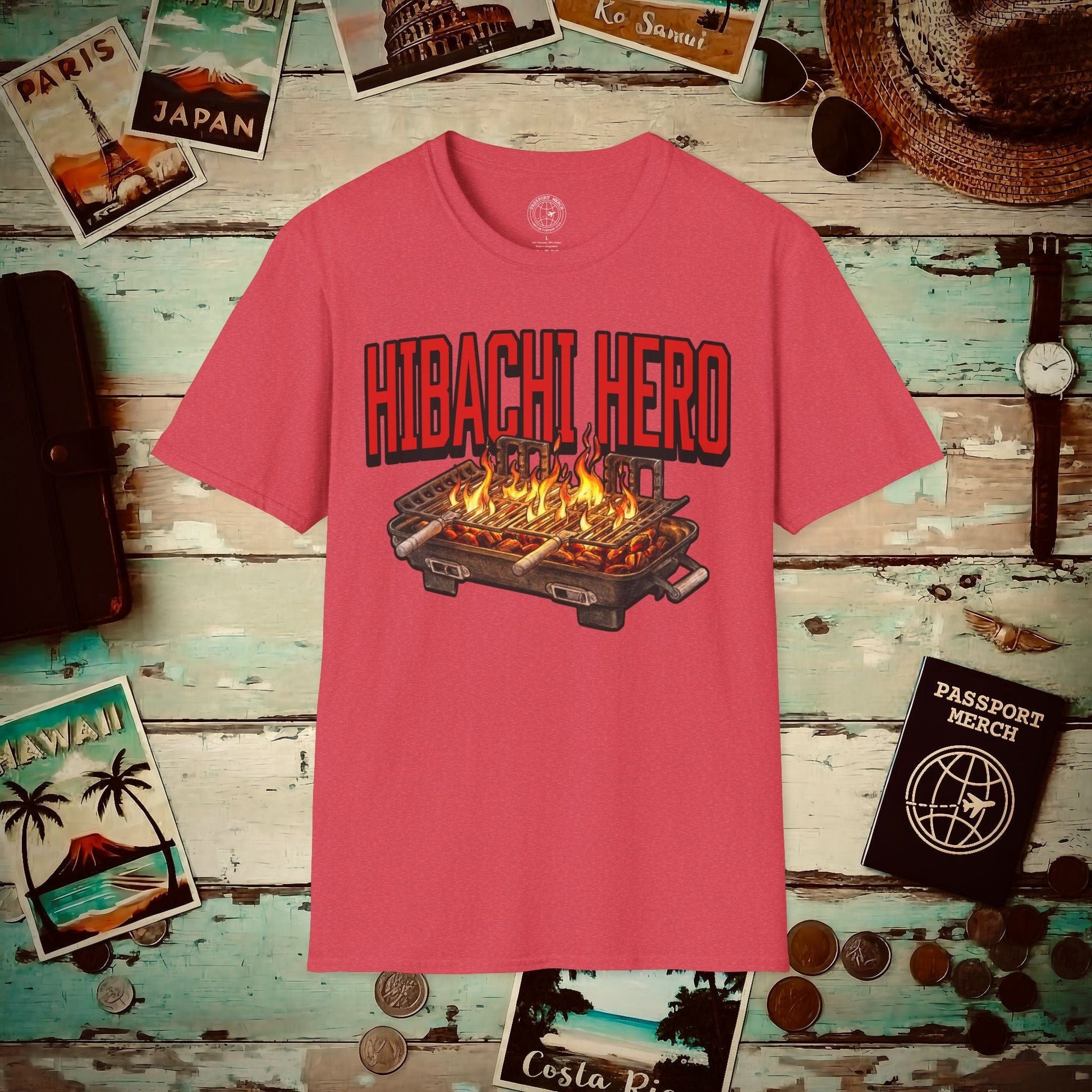 Hibachi Hero, Hawaii T-Shirt Heather Red / S