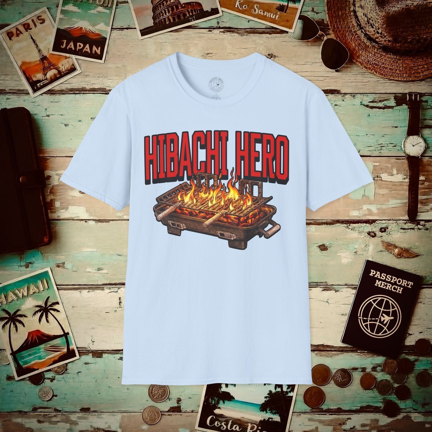 Hibachi Hero, Hawaii T-Shirt Light Blue / S