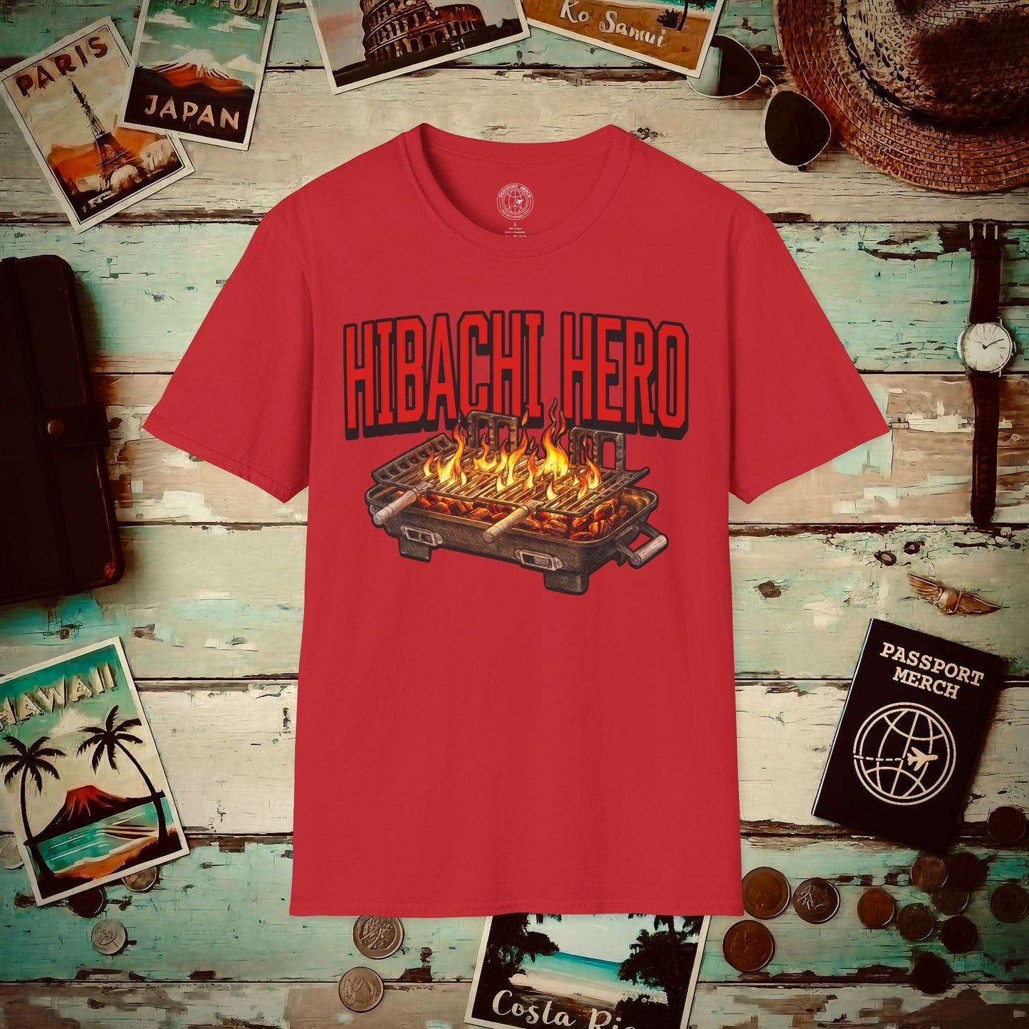 Hibachi Hero, Hawaii T-Shirt Red / S