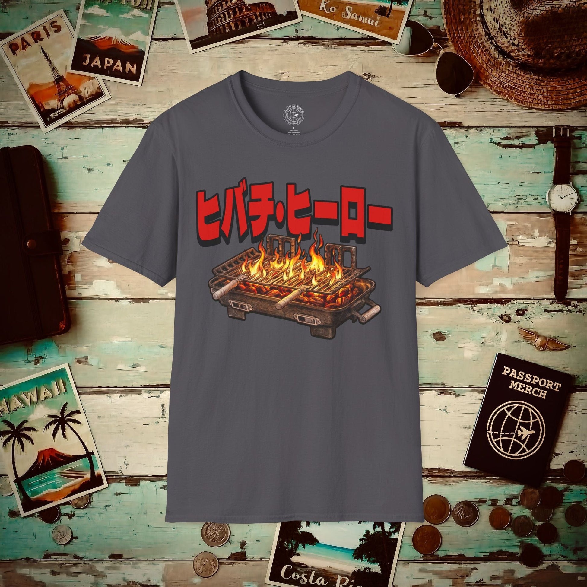 Hibachi Hero, Japan T-Shirt Charcoal / S