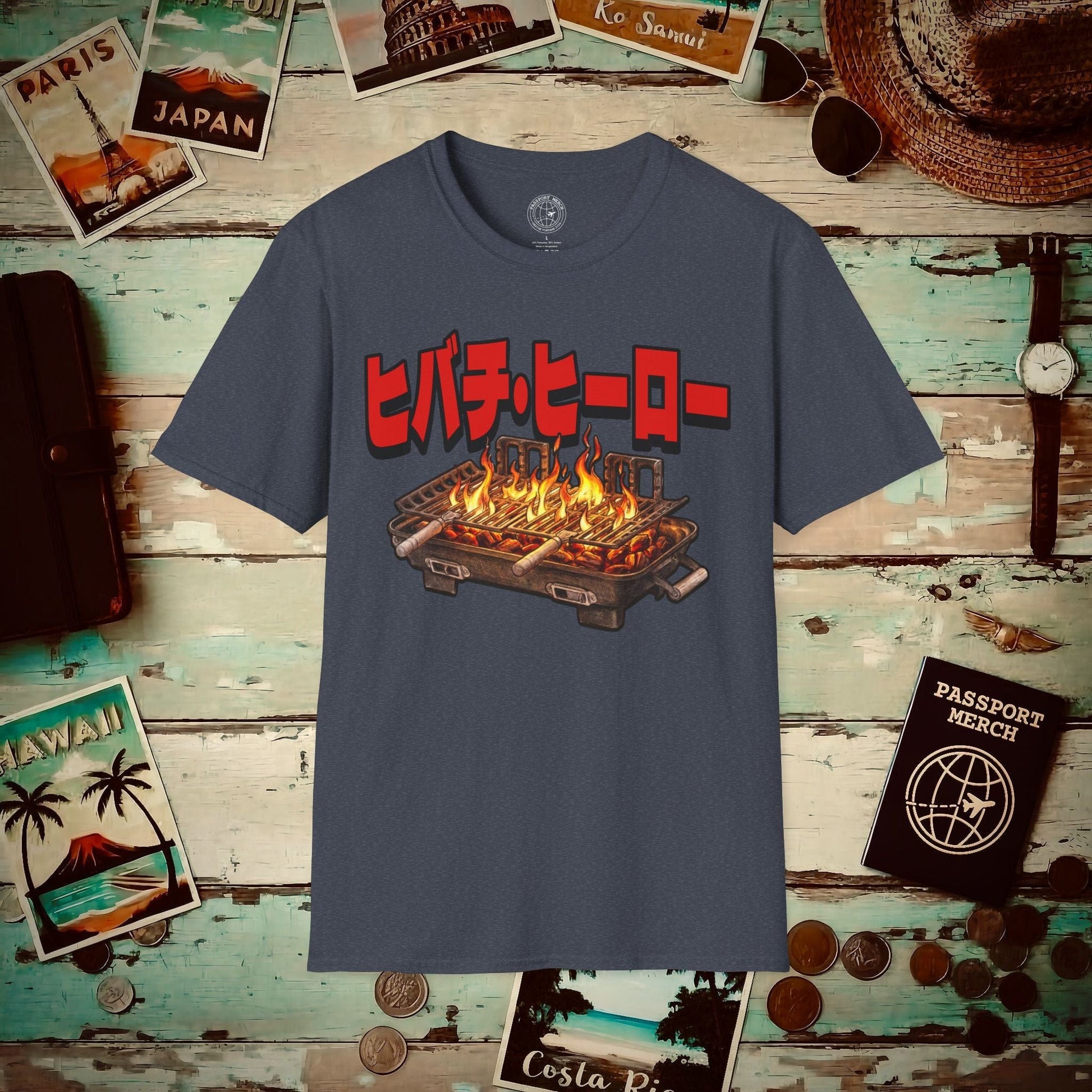 Hibachi Hero, Japan T-Shirt Heather Navy / S