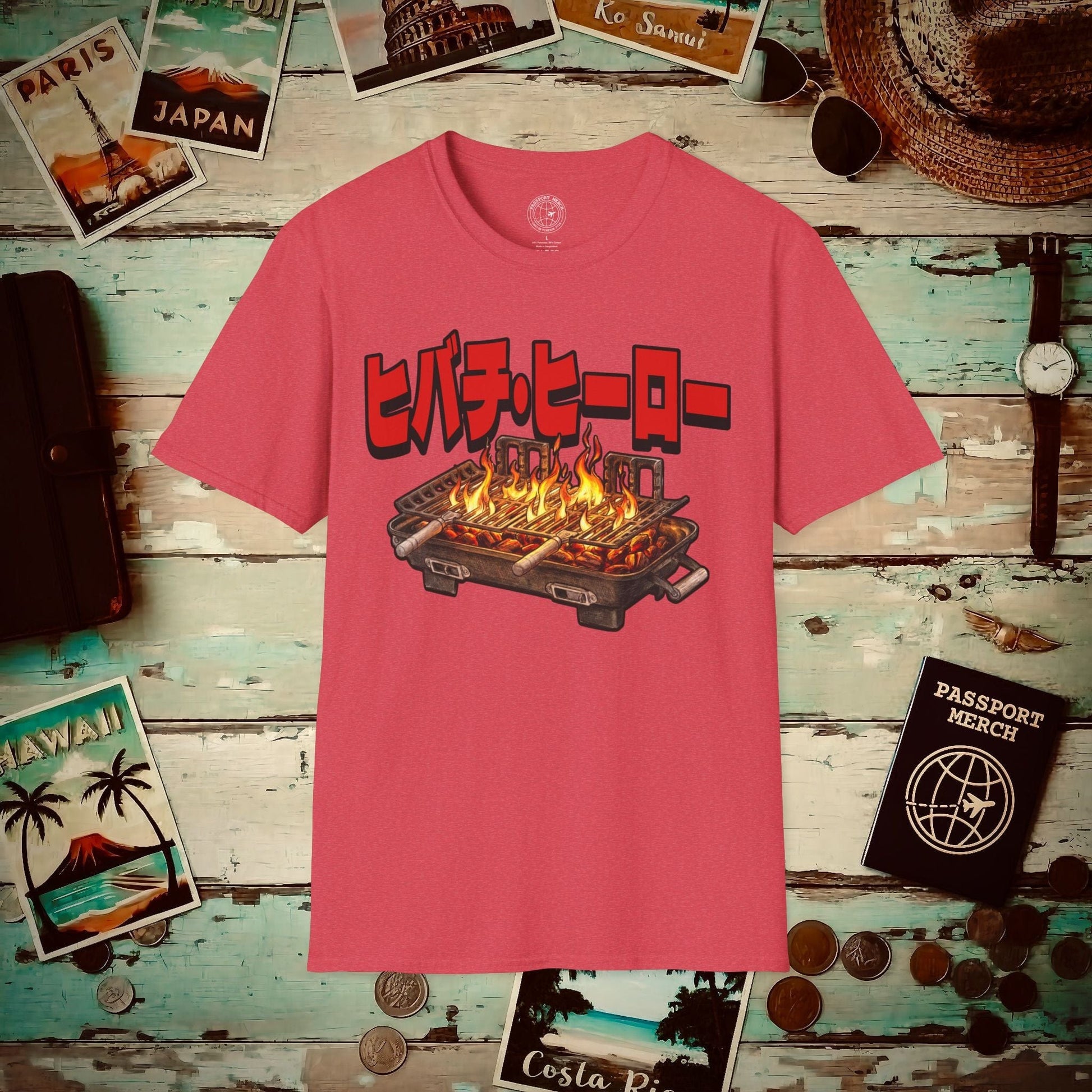 Hibachi Hero, Japan T-Shirt Heather Red / S