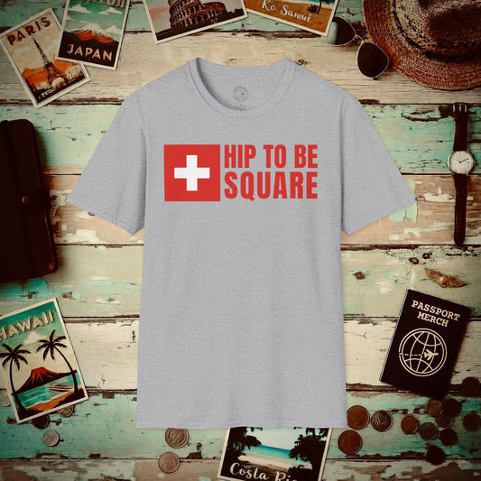 Hip To Be Square, Switzerland Flag T-Shirt Sport Grey / S