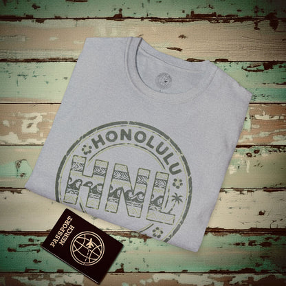 HNL, Honolulu, Hawaii Vintage Airport Code T-Shirt Sport Grey / S