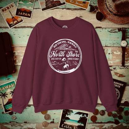 Ho'okipa North Shore, Maui, Hawaii Crewneck Maroon / S