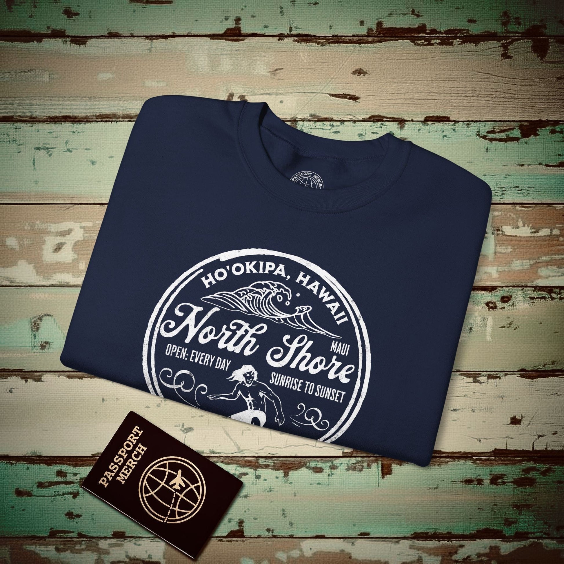 Ho'okipa North Shore, Maui, Hawaii Crewneck Navy / S