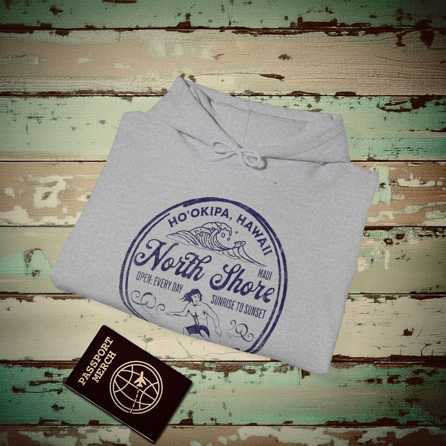 Ho'okipa North Shore, Maui, Hawaii Hoodie Sport Grey / S