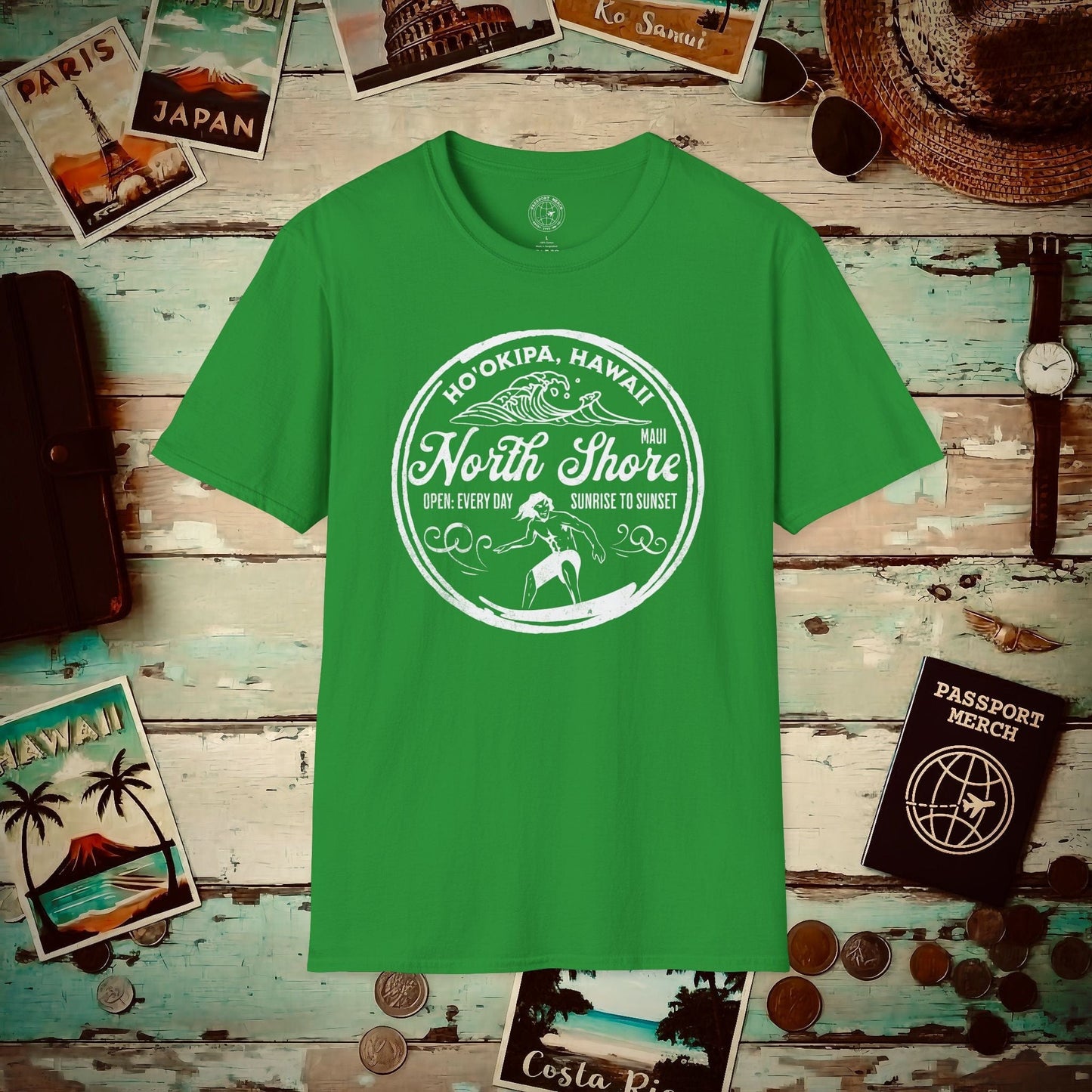 Ho'okipa North Shore, Maui, Hawaii T-Shirt Irish Green / S