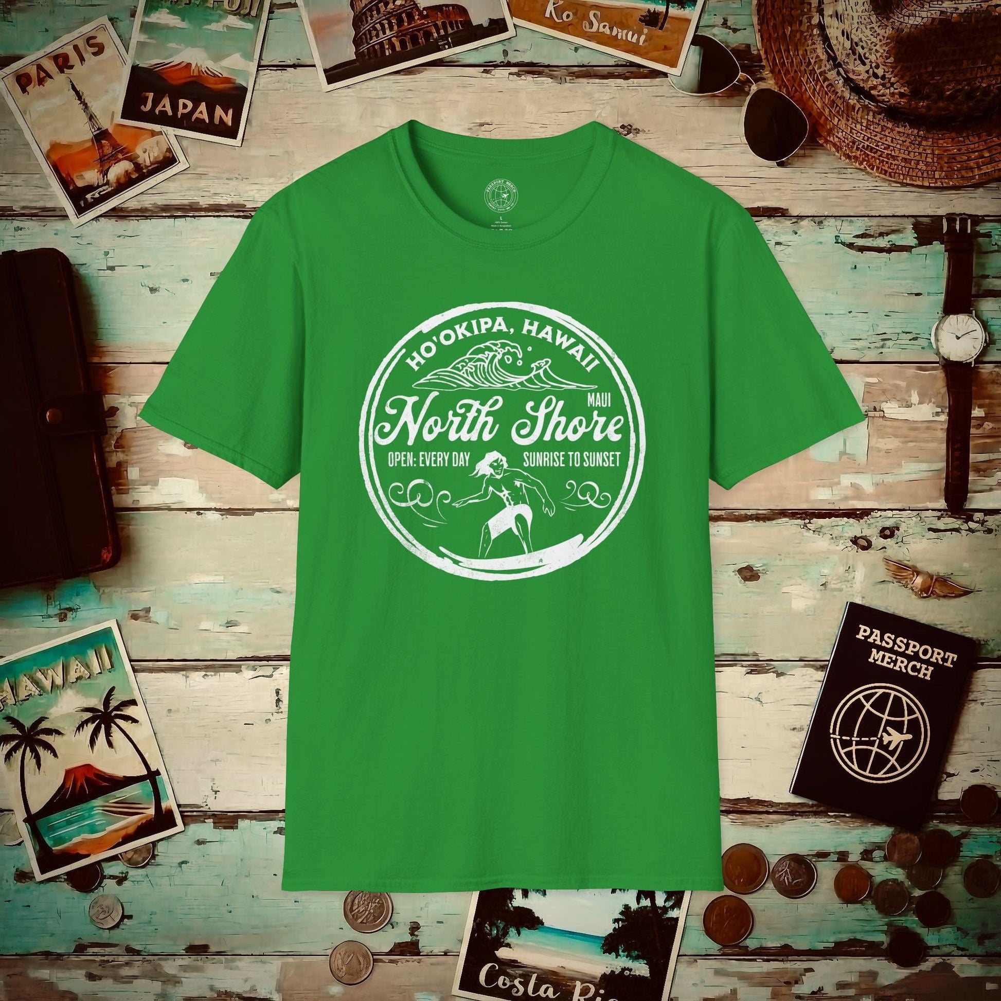 Ho'okipa North Shore, Maui, Hawaii T-Shirt Irish Green / S