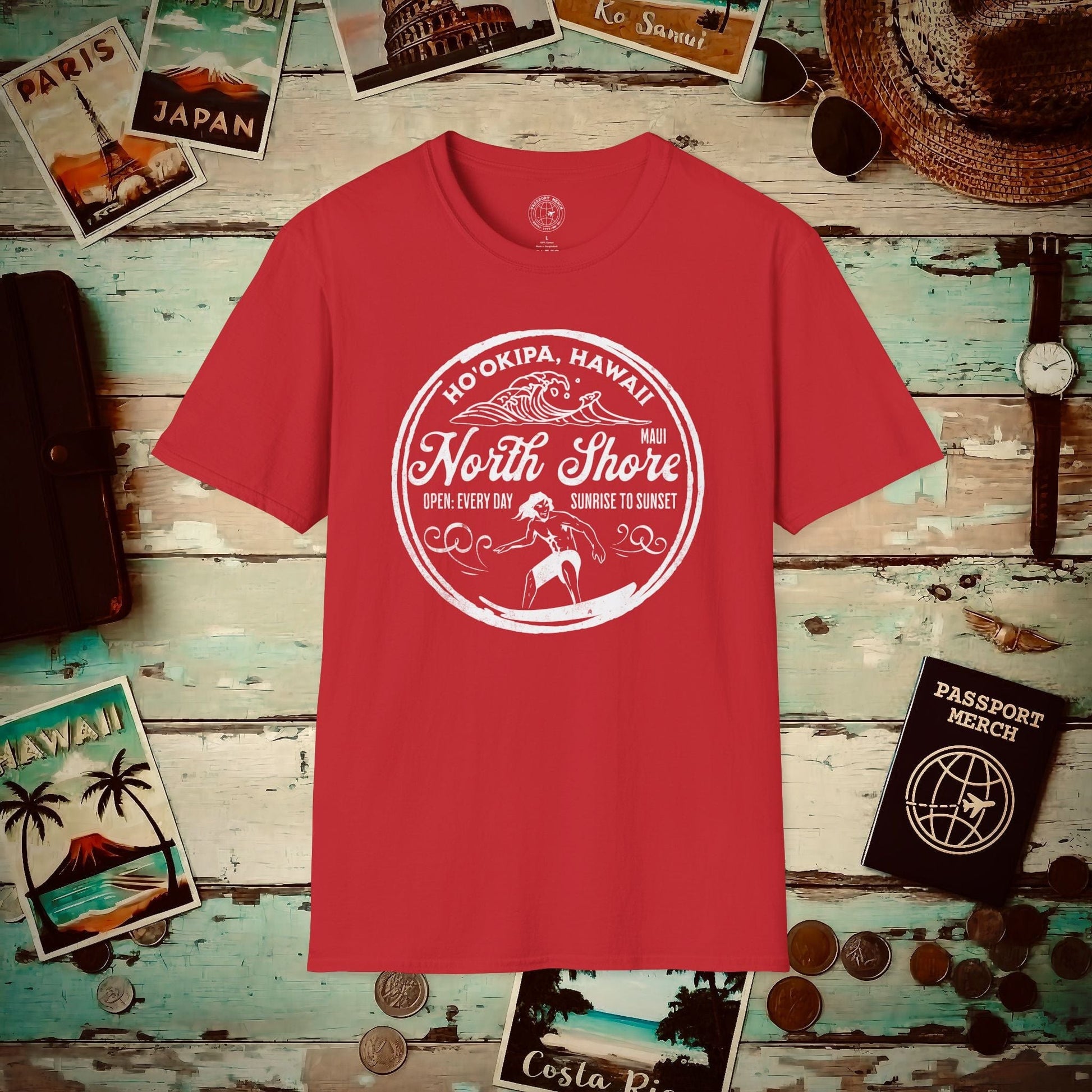 Ho'okipa North Shore, Maui, Hawaii T-Shirt Red / S