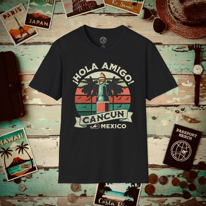 Hola Amigo Cancun Mexico T-Shirt Black / S