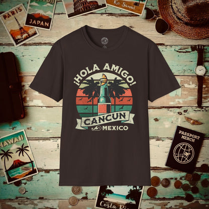 Hola Amigo Cancun Mexico T-Shirt Dark Chocolate / S