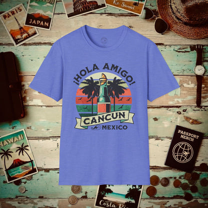 Hola Amigo Cancun Mexico T-Shirt Heather Royal / S