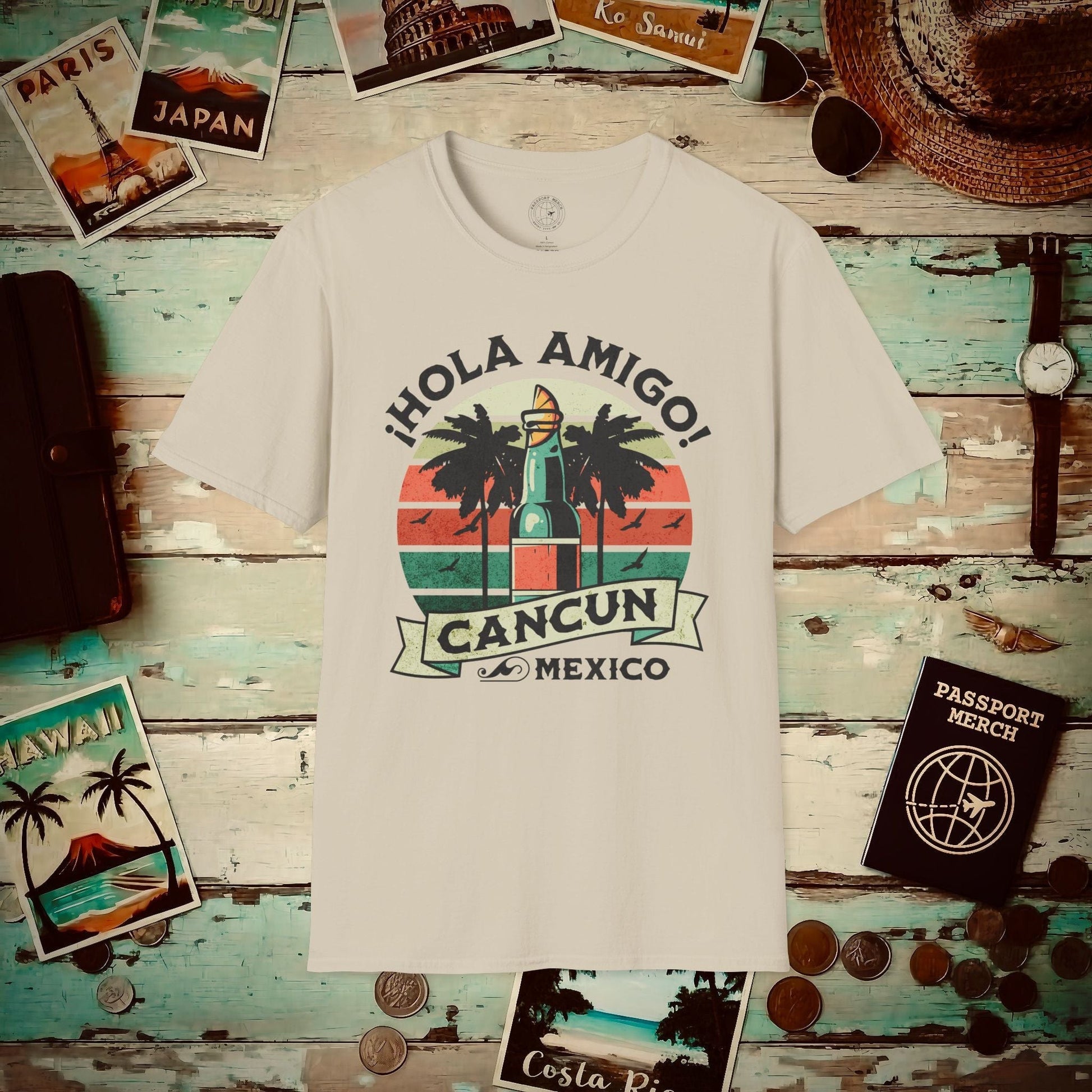 Hola Amigo Cancun Mexico T-Shirt Sand / S