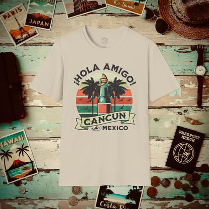 Hola Amigo Cancun Mexico T-Shirt Sand / S