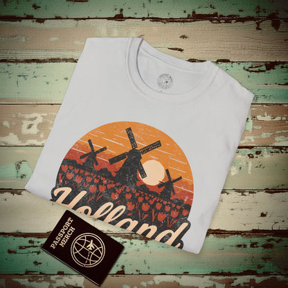 Holland Tulips and Windmills T-Shirt Ice Grey / S