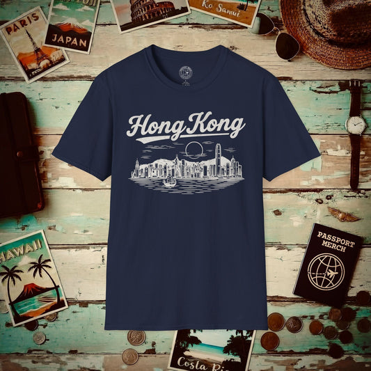 Hong Kong Vintage Monochrome, China T-Shirt Navy / S