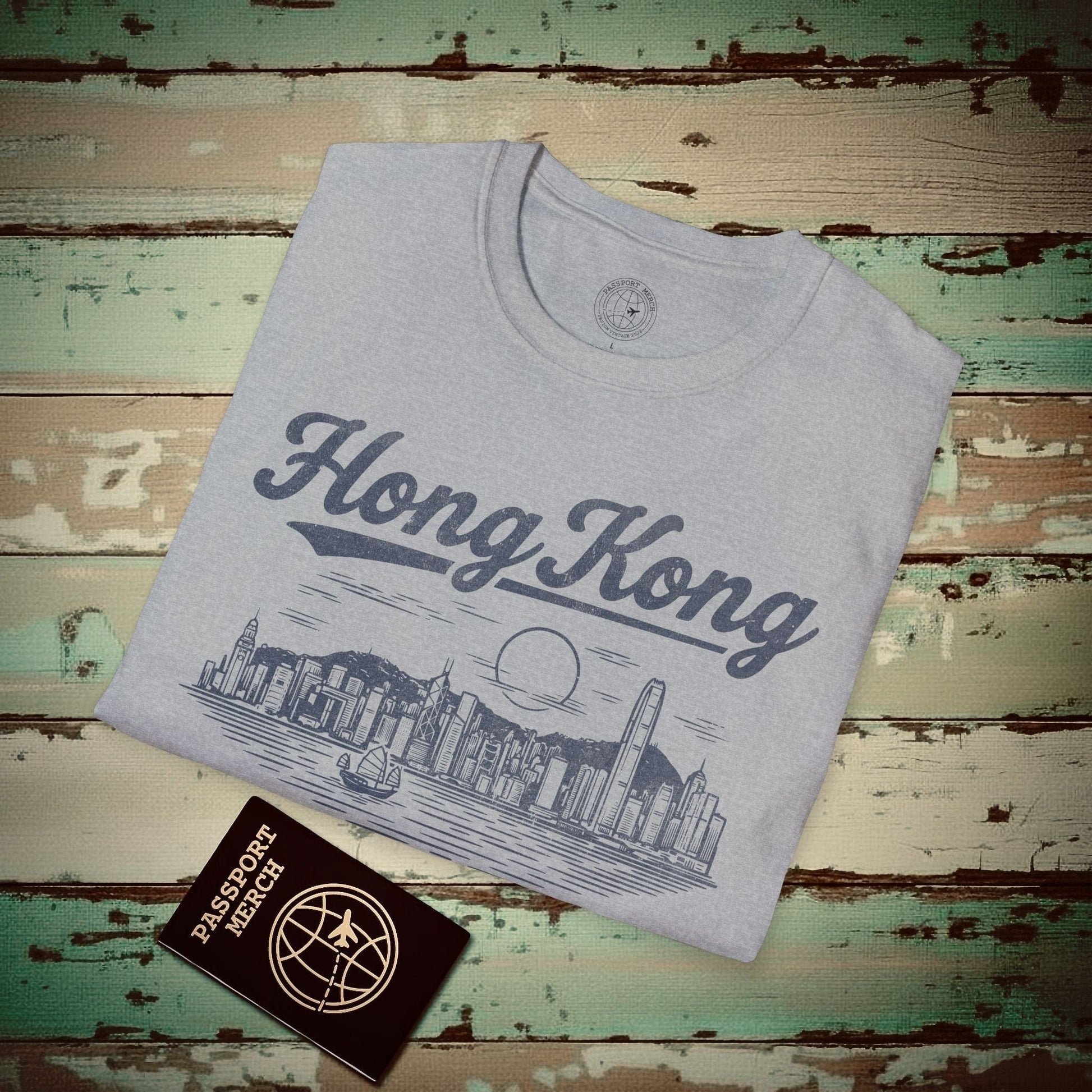 Hong Kong Vintage Monochrome, China T-Shirt Sport Grey / S