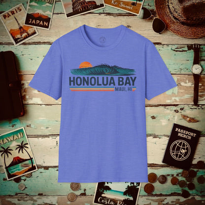 Honolua Bay, Maui, Hawaii - Vibrant Surf Retro T-Shirt Heather Royal / S