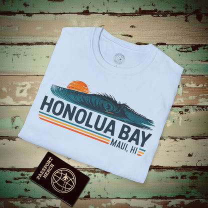 Honolua Bay, Maui, Hawaii - Vibrant Surf Retro T-Shirt Light Blue / S