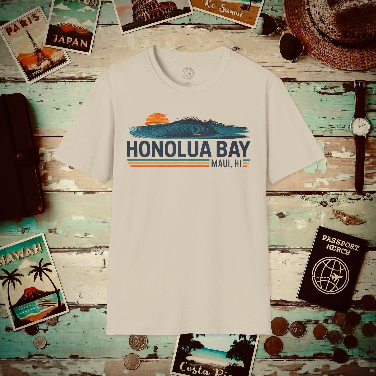 Honolua Bay, Maui, Hawaii - Vibrant Surf Retro T-Shirt Sand / S