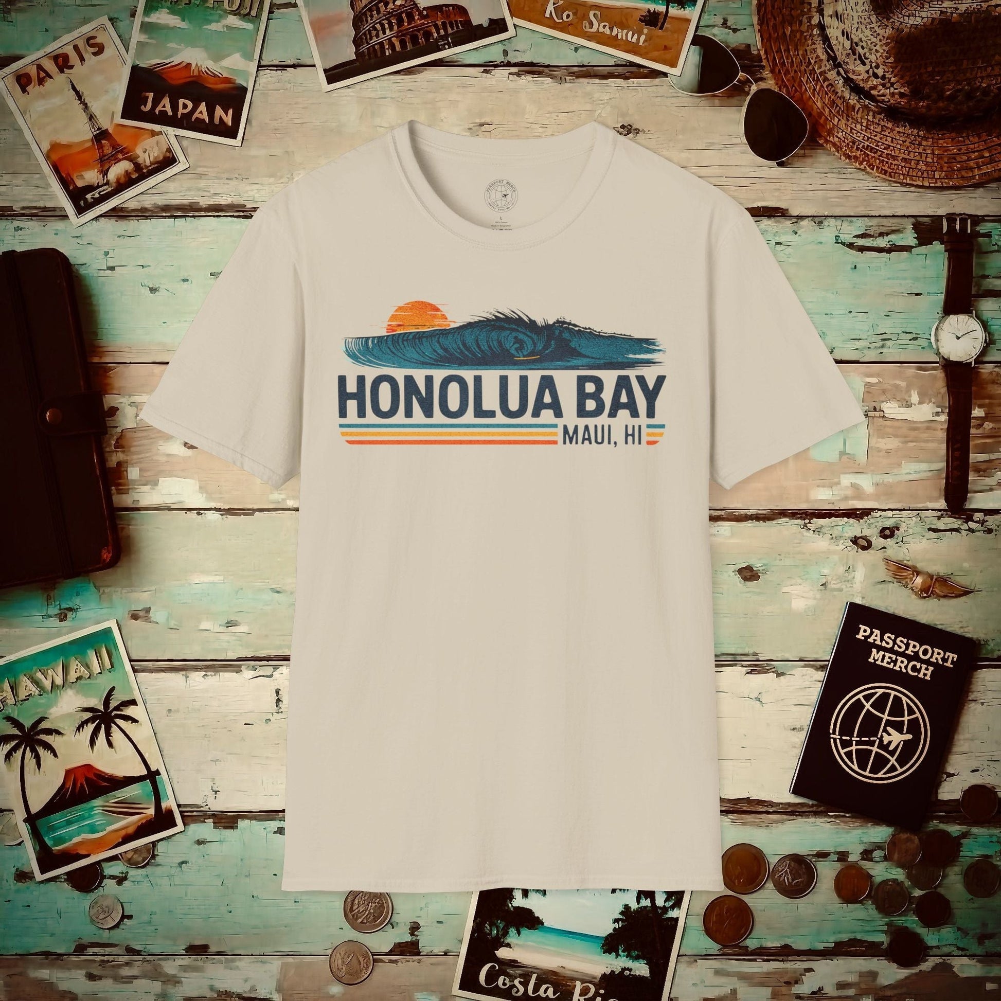 Honolua Bay, Maui, Hawaii - Vibrant Surf Retro T-Shirt Sand / S
