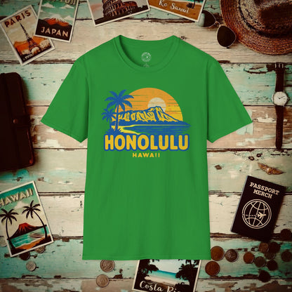 Honolulu, Oahu, Hawaii - 80's Vintage T-Shirt Irish Green / S