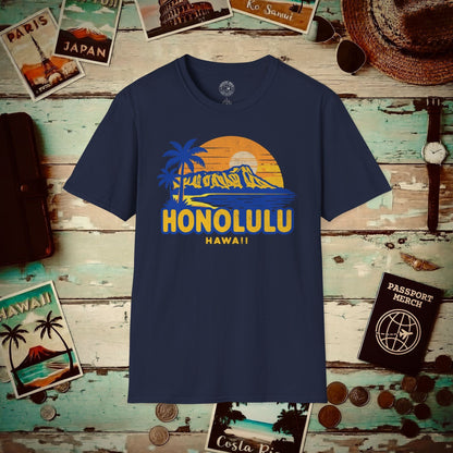 Honolulu, Oahu, Hawaii - 80's Vintage T-Shirt Navy / S