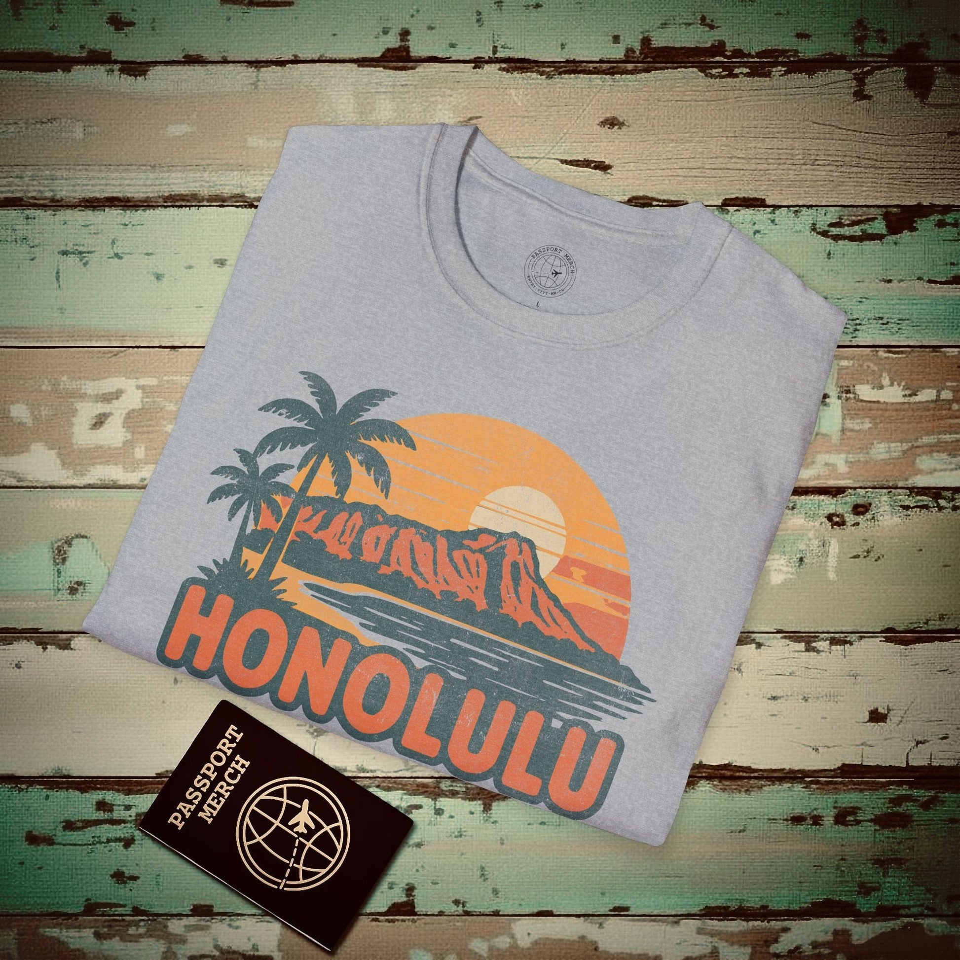 Honolulu, Oahu, Hawaii - 80's Vintage T-Shirt Sport Grey / S