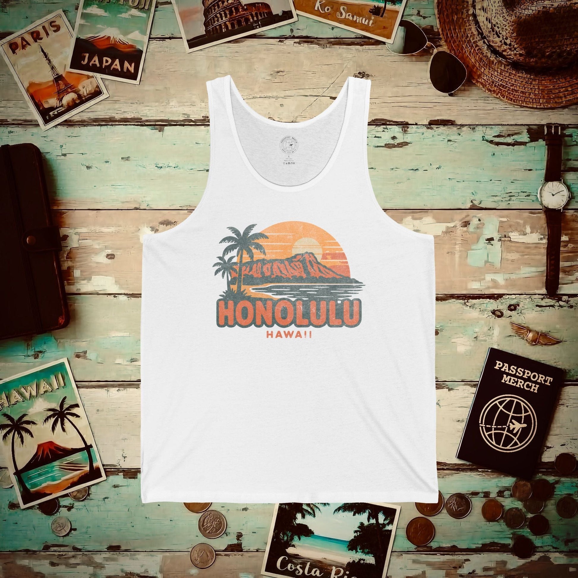Honolulu, Oahu, Hawaii - 80's Vintage Tank Top White / XS