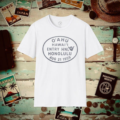 Honolulu, Oahu, Hawaii - Vintage Passport Stamp T-Shirt White / S