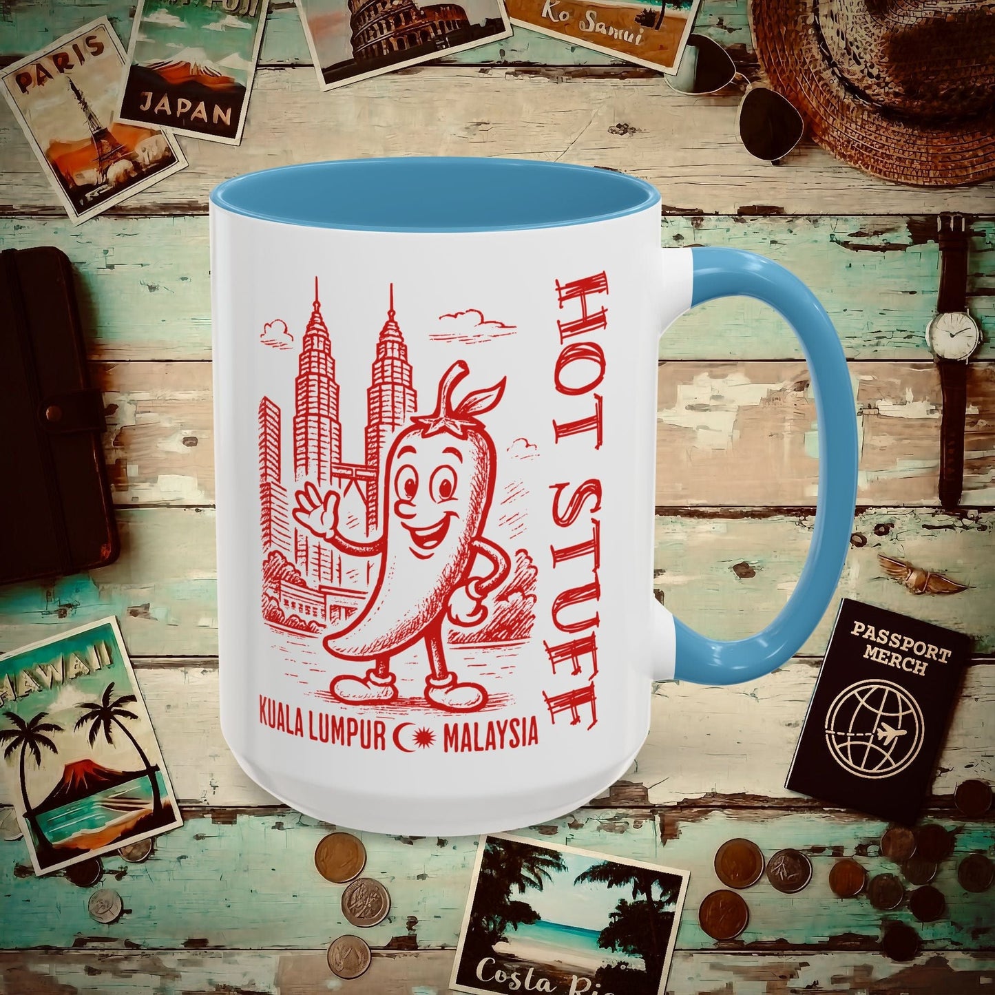 Hot Stuff, Kuala Lumpur, Malaysia 15oz Mug Light Blue / 15oz