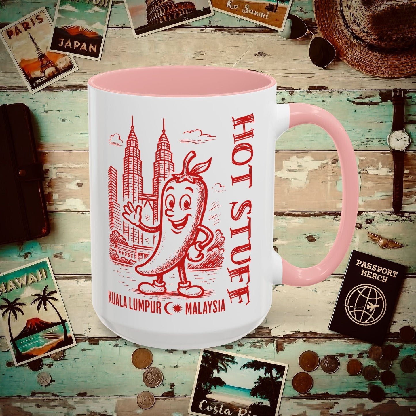 Hot Stuff, Kuala Lumpur, Malaysia 15oz Mug Pink / 15oz