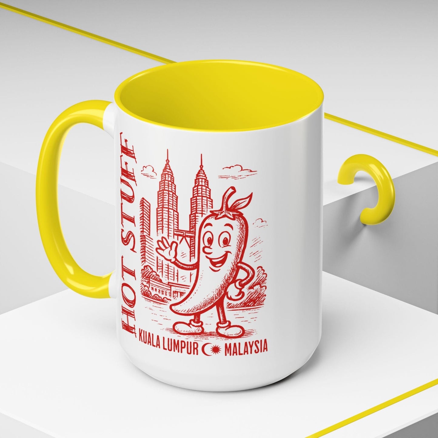Hot Stuff, Kuala Lumpur, Malaysia 15oz Mug Yellow / 15oz