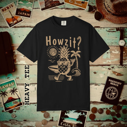 Howzit? Pineapple Shaka, Hawaii Heavy Tee Black / S