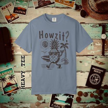 Howzit? Pineapple Shaka, Hawaii Heavy Tee Blue Jean / S