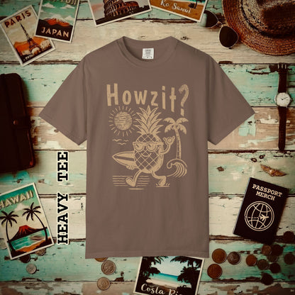 Howzit? Pineapple Shaka, Hawaii Heavy Tee Espresso / S