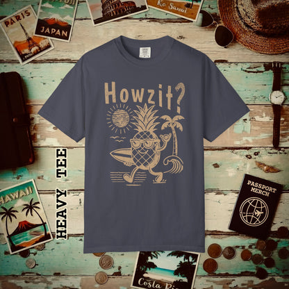 Howzit? Pineapple Shaka, Hawaii Heavy Tee Navy / S