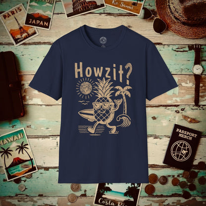 Howzit? Pineapple Shaka, Hawaii T-Shirt Navy / S