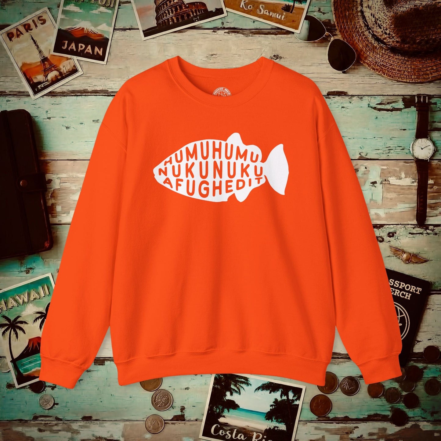 Humuhumu... nukunuku... afughedit, Hawaii Crewneck Orange / S