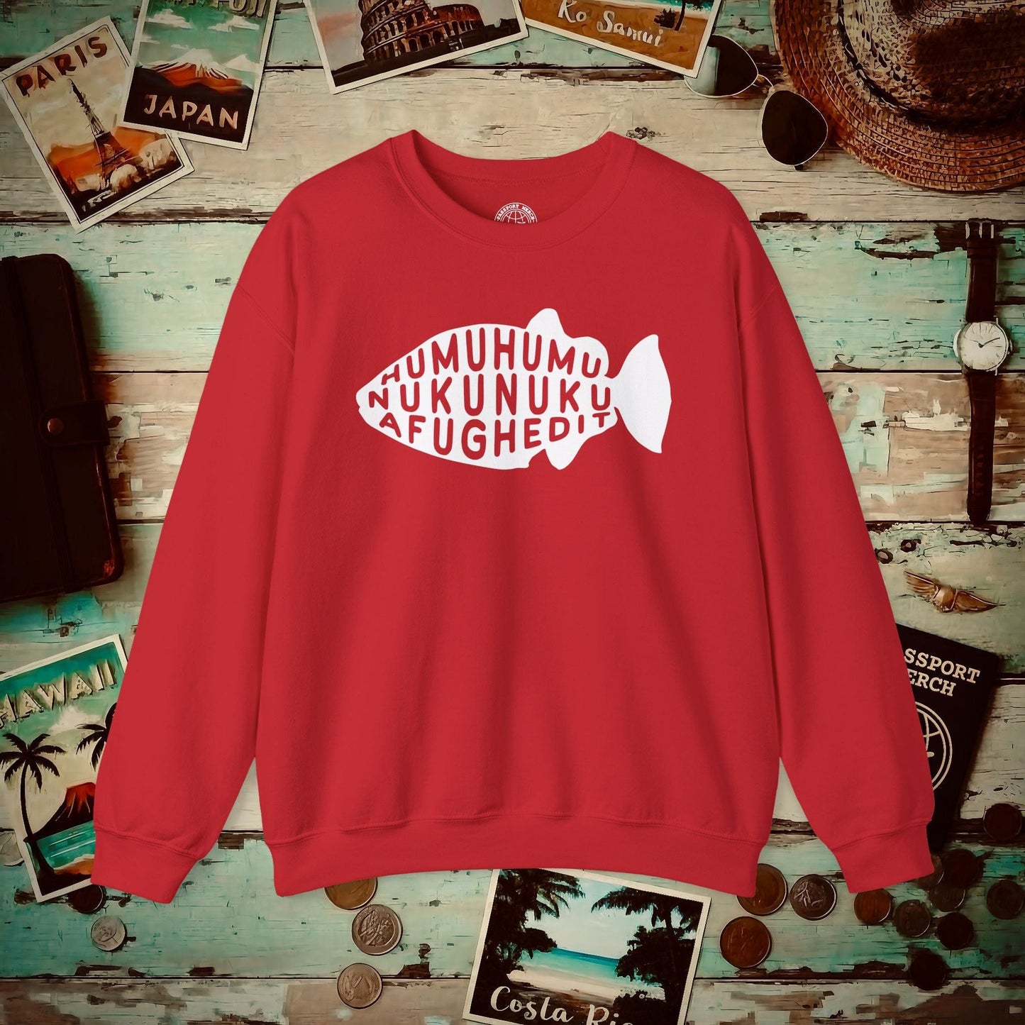 Humuhumu... nukunuku... afughedit, Hawaii Crewneck Red / S