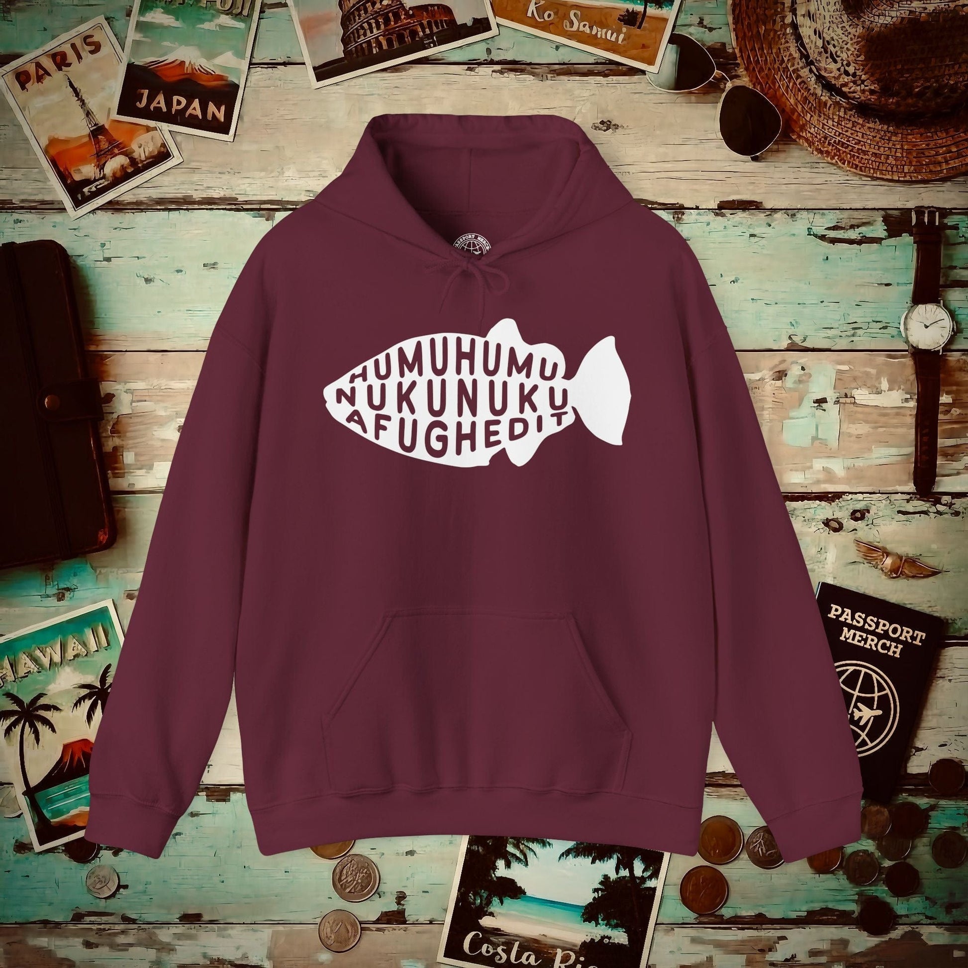 Humuhumu... nukunuku... afughedit, Hawaii Hoodie Maroon / S