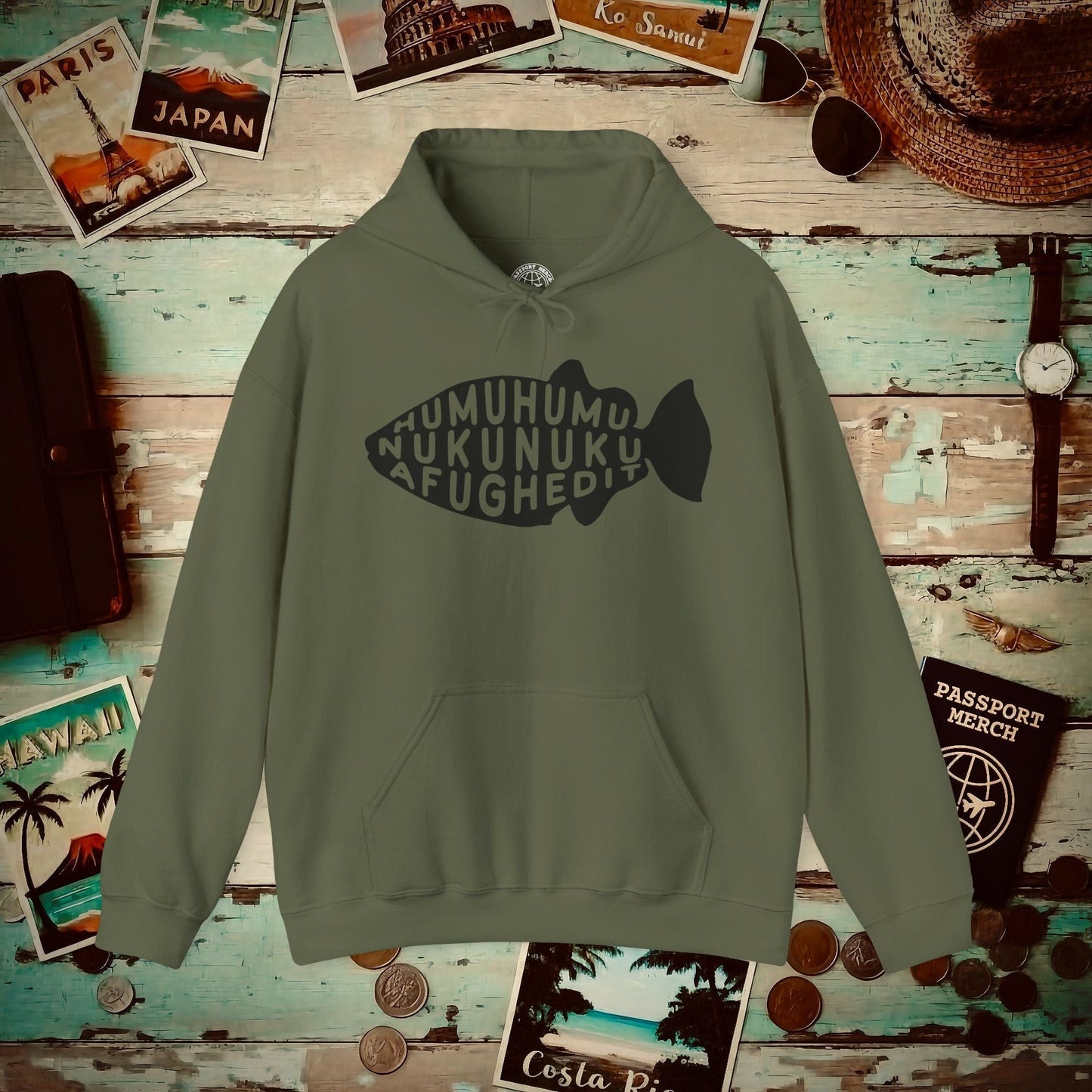 Humuhumu... nukunuku... afughedit, Hawaii Hoodie Military Green / S