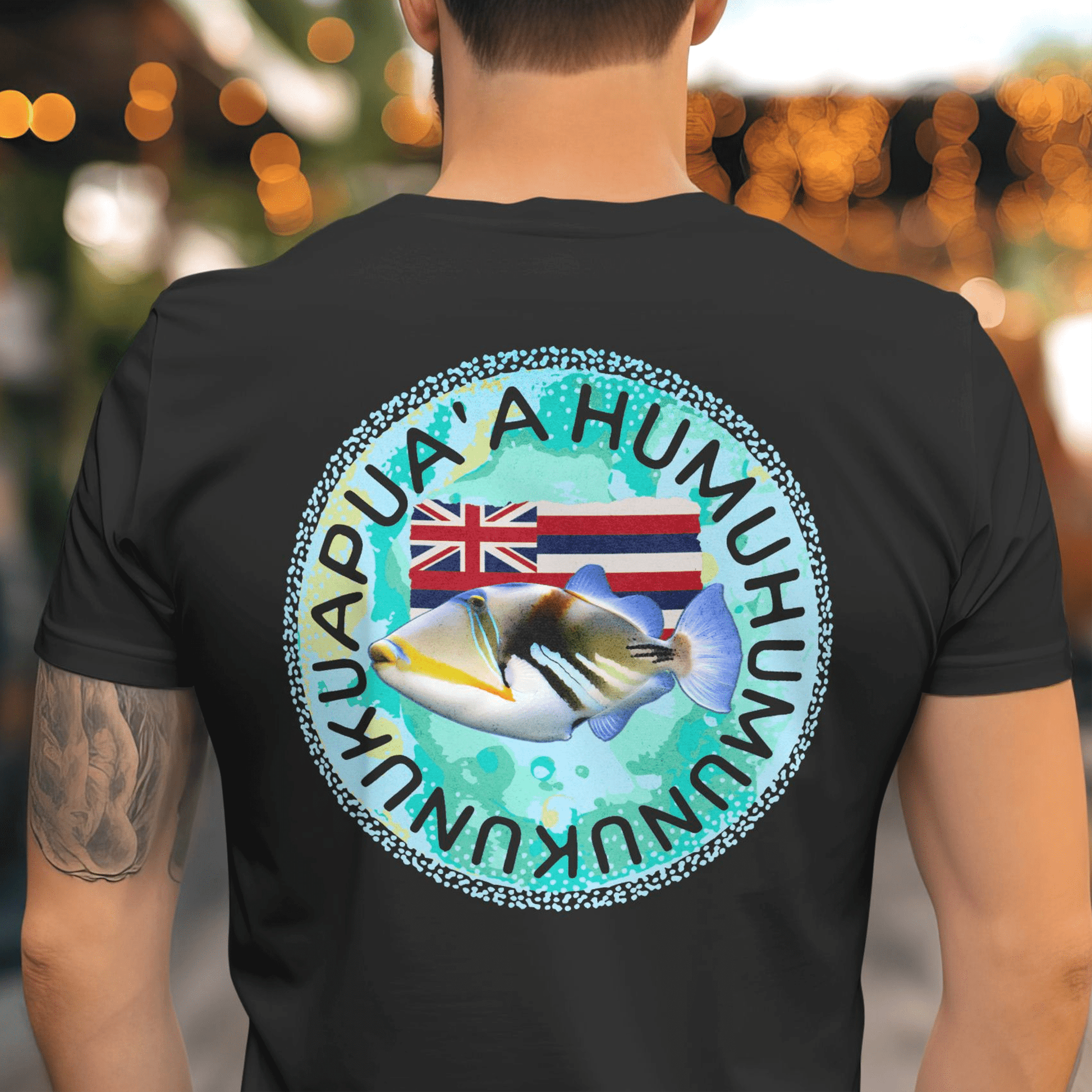Humuhumunukunukuapua'a, Hawaii, Back Print T-Shirt Black / S